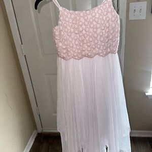 Zhenzi Coral Pink Lace-Trim Top